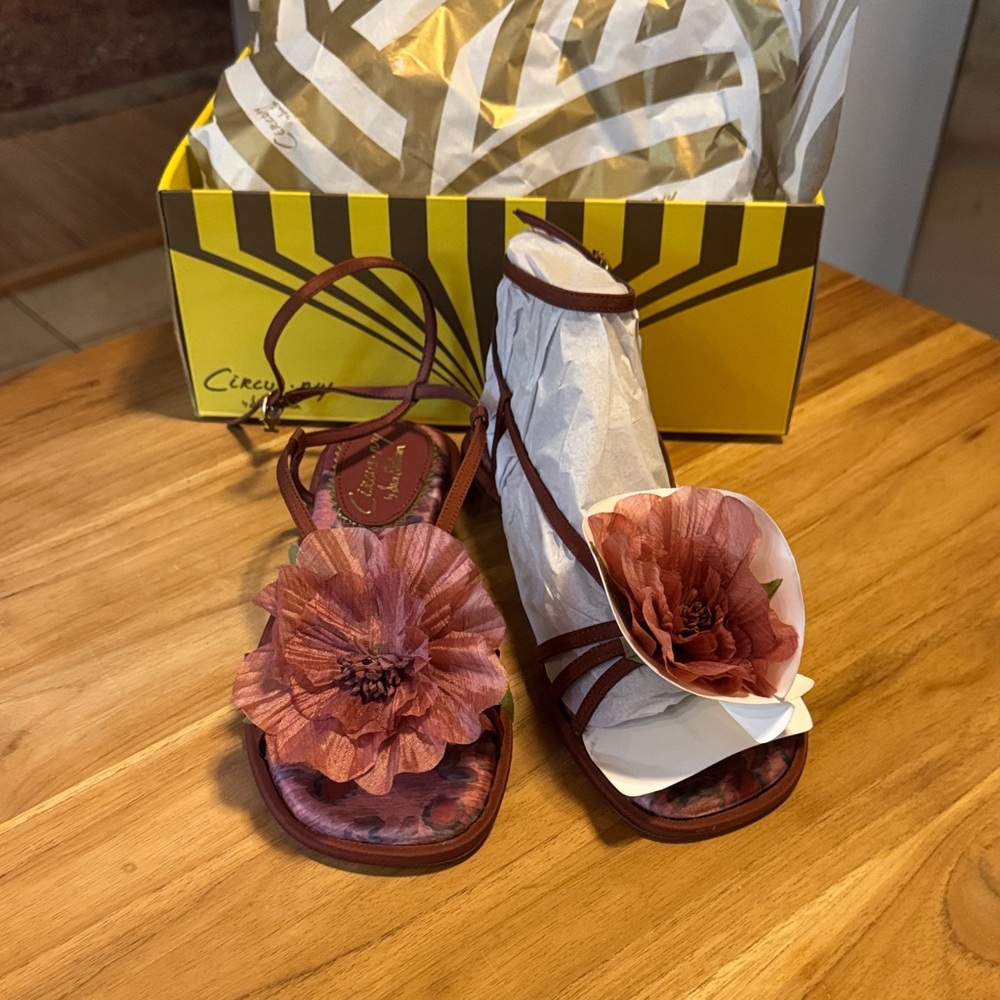CIRCUS NEW YORK maroon Floral Sandals by Sam Edelman